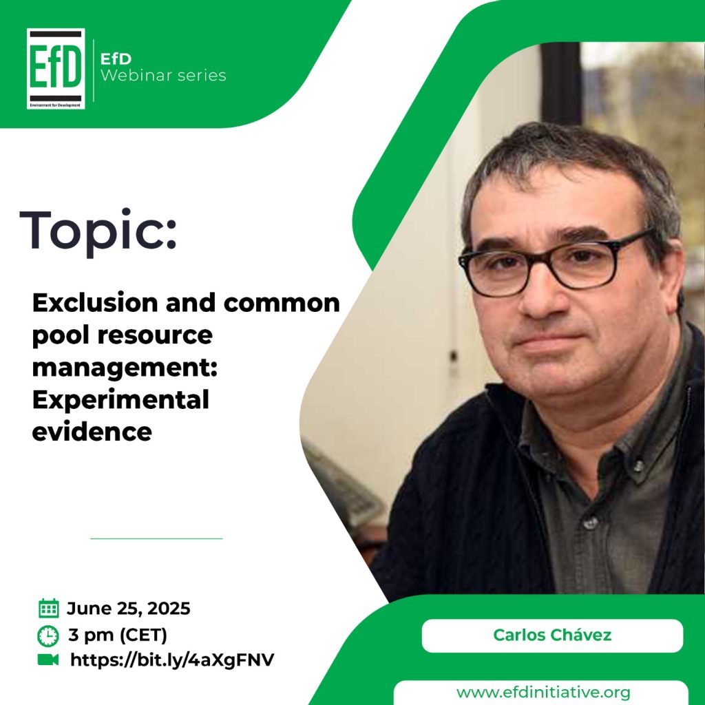 Invitation to the seminar web of EfD with Carlos Chavez